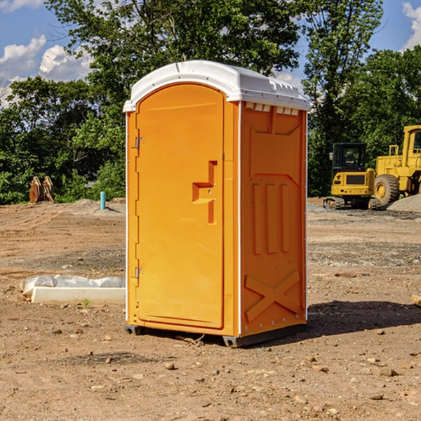 how often are the porta potties cleaned and serviced during a rental period in Westley